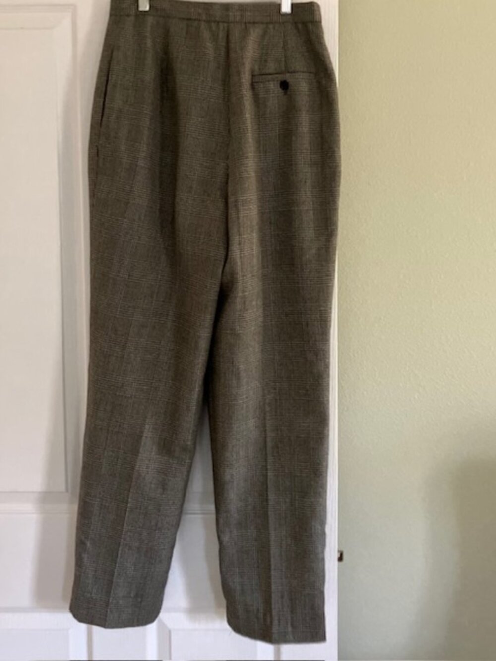 Lauren Ralph Lauren glen plaid wool trousers black/gray size 10 equestrian class - Picture 3 of 5
